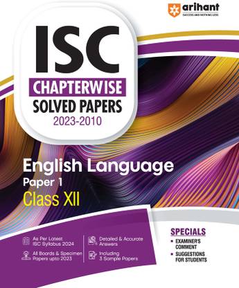 ISC Chapterwise Solved Papers 2023-2000 English Language Class 12th Ninth Edition