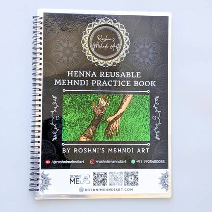 Henna Reusable Mehndi Practice Book  - For Beginners | Reusable - 10000x Times