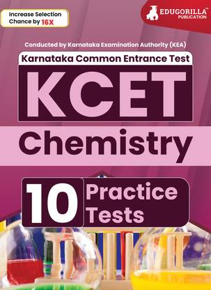 KCET Chemistry Book (Karnataka Common Entrance Test)  - 2024 | 10 Practice Tests (Solved Objective Questions with detail solution) with Free Access To Online Tests