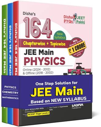 Disha's 164 New Syllabus Chapter-Wise + Topic-Wise Jee Main Online (2024 - 2012) & Offline (2018 - 2002) Physics, Chemistry & Mathematics Previous Years Solved Papers - Ncert Pyq Question Bank with 100% Detailed Solutions