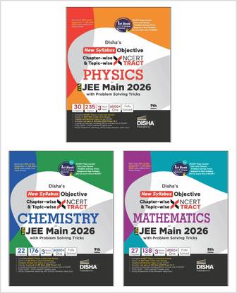 Disha's New Syllabus Objective NCERT Xtract Physics, Chemistry & Mathematics with Problem Solving Tricks for NTA JEE Main 9th Edition | Tips on your Fingertips, Previous Year Question Bank PYQs