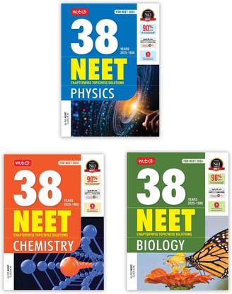 MTG 38 Years NEET Previous Year Solved Question Papers Physics, Chemistry & Biology PYQs Chapterwise Topicwise Solutions For 2025-2026 Exam (Set of 3 Books) | Get Free access of Video Solutions & Smart Book