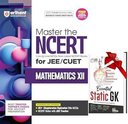 Master the NCERT for JEE/CUET Mathematics XII | Line by Line MCQs from Latest NCERT Books | With 2000+ Chapterwise-Topicwise Elite MCQs, NCERT Notes with NEET Tracker | For Exam Exam 2025-26 & STATIC GK