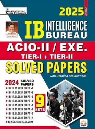 IB ACIO 2/Executive Solved Papers Tier 1 & Tier 2 Total 9 Sets PYQs of 2024 Edition 2025 (English Medium)(5565)