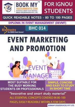 BHC 14 Event Marketing and Promotion] | Quick Readable Notes | Important Topic-wise Conceptual Notes | [Diploma in Event Management (DEVMT)]  - Best IGNOU exam preparation book