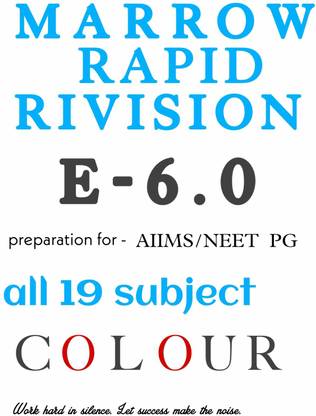 Marrow New Rapid Revision Edition 6.0 2022-2023 All 19 Subjects {COLOUR} Printed Notes For Neet PG Exam Preparation (SPRIAL BOUND, MARROW)