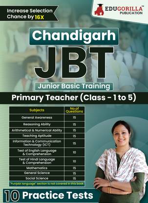 Chandigarh JBT (Primary Teacher) Exam Book (English Edition)  - 2024 (English Edition) : Junior Basic Training (Class - 1 to 5) - 10 Practice Tests (1500 Solved Questions) with Free Access to Online Tests
