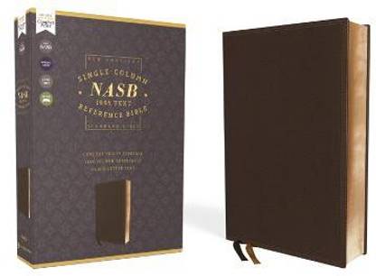 NASB, Single-Column Reference Bible, Wide Margin, Leathersoft, Brown, 1995 Text, Comfort Print