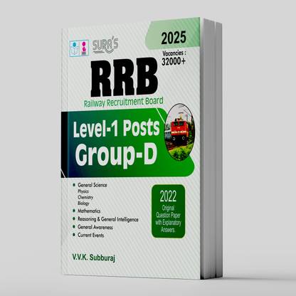 SURA`S RRB (Railway Recruitment Board) Level-1 Posts Group D Exam Book in English Medium 2025 Latest Updated Edition