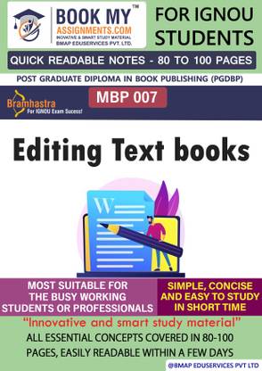 IGNOU MBP 007 Editing Text books Study Material For IGNOU Students Latest Edition Conquer Complex Concepts