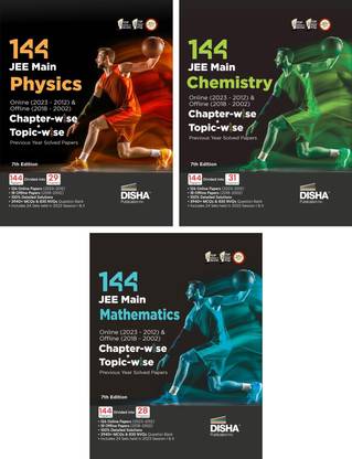 Disha 144 Jee Main Online (2023 - 2012) & Offline (2018 - 2002) Physics, Chemistry & Mathematics Chapter-Wise + Topic-Wise Previous Years Solved Papers Ncert Chapterwise Pyq Question Bank with 100% Detailed Solutions