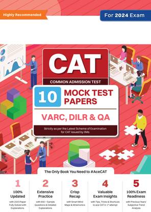 Oswaal CAT 10 Mock Test Papers | VARC, DILR & QA For 2024 Exam