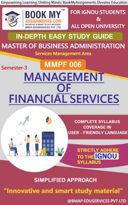 IGNOU MMPF 006 Management of Financial Services Study Material (In Depth Guide) For Ignou Student