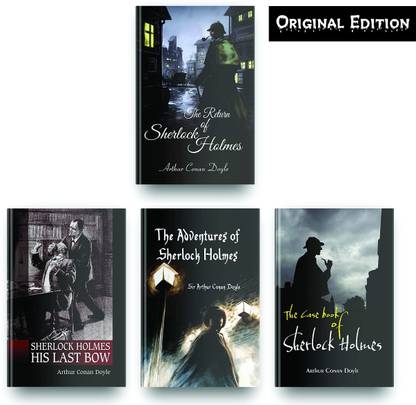 Original Sherlock Holmes Books Set Of 4 By Sir Arthur Conan Doyle, The Adventures Of Sherlock Holmes Book, The Case Book Of Sherlock Holmes, Sherlock Holmes His Last Bow, The Return Of Sherlock Holmes