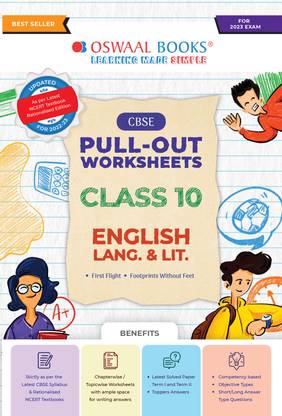 Oswaal CBSE Pullout Worksheets Class 10 English Language & Literature Book (For 2023 Exam)