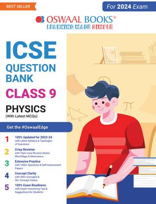 Oswaal ICSE Question Bank Class 9 Physics Book (2024 Exam)