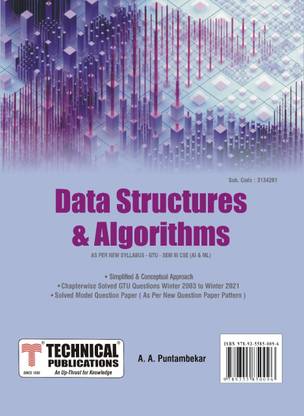 Data Structures and Algorithm for GTU 20 Course (III - CSE (Artificial INTELLIGENCE & Machine Learning - 3134201)
