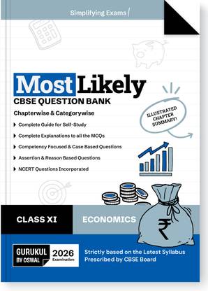 Gurukul By Oswal Economics Most Likely CBSE Question Bank for Class 11 Exam 2026 - Chapterwise & Categorywise, Competency Focused Qs, NCERT Qs, Case, Assertion & Reasoning