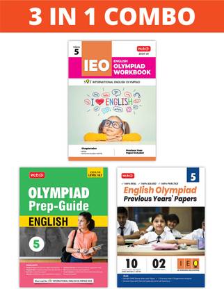 MTG International English Olympiad (IEO) Workbook, Prep-Guide & Previous Years Papers (PYQs) with Mock Test Paper Class 5 - SOF Olympiad Books For 2024-25 Exam (Set of 3 Books)