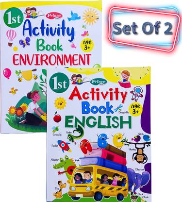 AP SINHA 1st Prince Activity Book Maths And 1st Activity Book ENGLISH Development and Mathematics Fun Learning And Writing Books For Children 128 Pages (Set Of 2)