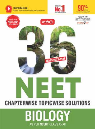 MTG 36 Years NEET Previous Year Solved Question Papers with NEET PYQ Chapterwise Topicwise Solutions - Biology For NEET Exam 2024 | Get Free access of Smart Book