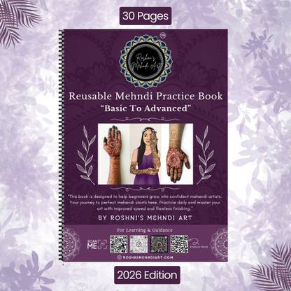 Reusable Mehndi Practice Book  - “Basic To Advanced” ( 30 Pages )
