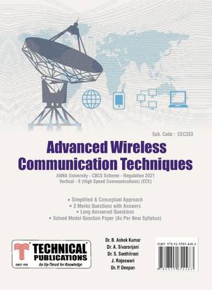 Advanced Wireless Communication Techniques for BE Anna University R21CBCS (V, VI, VII, VIII(Vertical VIII - ECE - CEC333))