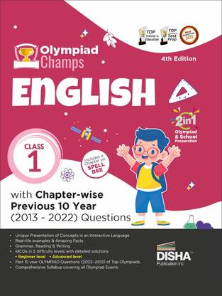 Olympiad Champs English Class 1 with Chapter-Wise Previous 10 Year (2013 - 2022) Questions Complete Prep Guide with Theory, Pyqs, Past & Practice Exercise