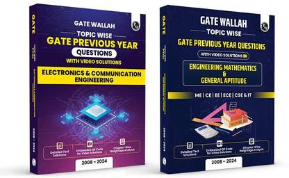 PW GATEWALLAH Topicwise Previous Years Solved Questions with Video Solutions Electronics & Communication Engineering and Engineering Mathematics & General Aptitude Combo Set of 2 Books For 2025 Exams