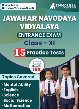 Jawahar Navodaya Vidyalaya Entrance Class XI Book - 2024 (English Edition) - 15 Practice Tests (1500 Solved Questions) with Free Access to Online Tests