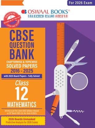 CBSE Question Bank SOLVED PAPERS Class 12 Mathematics For 2026 Exam