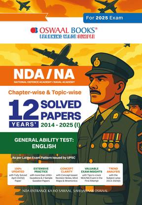 NDA-NA 12 Years' Solved Papers General Ability Test: English For 2025 Exam