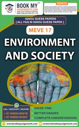 IGNOU MEVE 17 Environment and Society | Guess Paper | Important Question Answer | Master of Science (Environmental Science) (MSCENV)