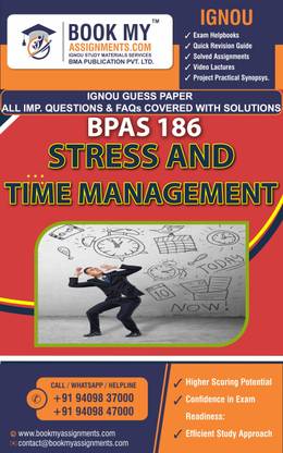 IGNOU BPAS 186 Stress and Time Management | Guess Paper | Important Question Answer | Bachelor of Arts (Gender Studies) (BAGS)
