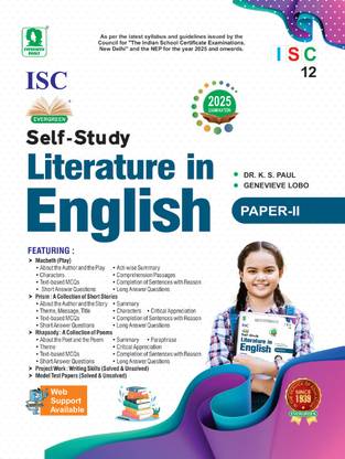 Evergreen ISC Self-Study Literature In English Paper 2 - Class 12 For 2025 Examination