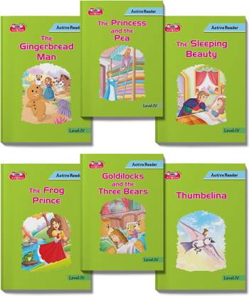 Active Reader Story 6 Book Combo for Kids 8-9 Years | Moral Story Books | The Sleeping Beauty, The Gingerbread Man, The Princess and the Pea, Goldilocks and the Three Bears, Thumbelina, and The Frog Prince
