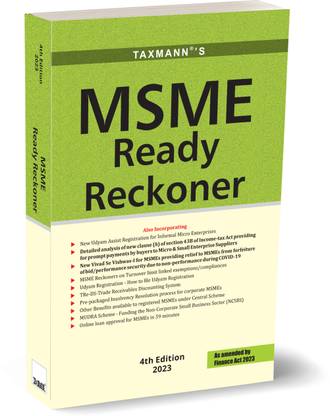 Taxmann's MSME Ready Reckoner – Handy reference book that comprehensively analyses MSME Laws in an easy-to-read FAQ format, along with illustrations, case studies, etc.