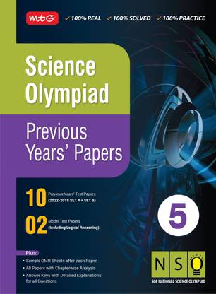 MTG Science (NSO) Olympiad Previous Years Papers with Mock Test Papers Class 5 - Sample OMR Sheet with Chapterwise Analysis | SOF Olympiad Books For 2023-24 Exam