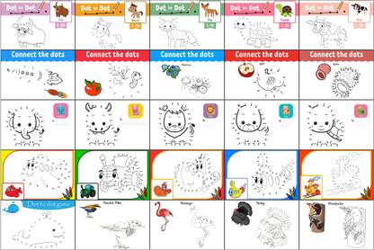 Fun with Dot to Dot Book,Activity Drawing and Coloring Books for Kids, Fun Connect the Dots Puzzles for Children  - Activity Book for Learning Connect the Dots & Puzzel Book for Kids_25 Page