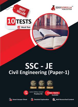 SSC JE Civil Book 2023 (Paper 1)  - General Engineering (CE), General Awareness Intelligence and Reasoning - 10 Mock Tests (2000 Solved Questions) with Free Access to Online Tests