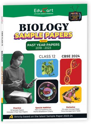 Educart CBSE Biology Class 12 Sample Paper 2023-24 (Introducing Revision Maps and Past Year Papers) 2024  - Sample Paper Class 12 2023 24 CBSE