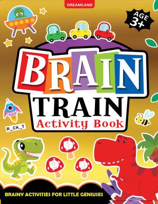 Brain Train Activity Book for Kids Age 3+ - With Colouring Pages, Mazes, Puzzles and Word searches Activities