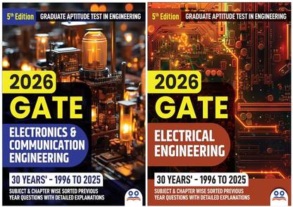 GATE Electrical Engineering and Electronics & Communication Engineering (ECE) Books  - 2026 [Set of 2 Books] | Last 30 Years Previous Year Solved Papers | Best Seller PYQ Books for GATE Electrical and Electronics & Communication Engineering Exams in India | Section & Topic-wise Sorted Previous Year Questions Papers with Detailed Solutions | Two Brothers Publications