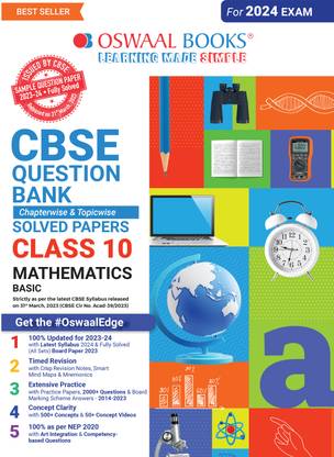 Oswaal CBSE Class 10 Mathematics Basic Question Bank 2023-24 Book