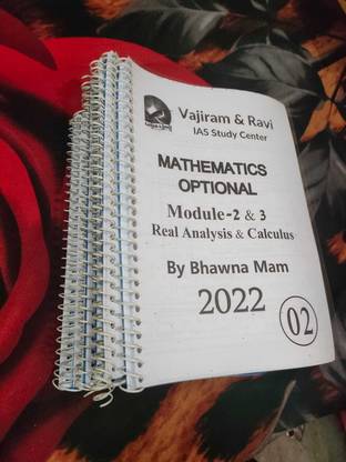 Vajiram & Ravi Handwritten/Class Notes - UPSC Mathematics Optional - Bhavna Khurana - [B/W PRINTOUT] (Set of 12 Spiral Bound Modules)