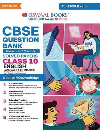 Oswaal CBSE Question Bank Class 10 English Language & Literature, Chapterwise and Topicwise Solved Papers For Board Exams 2025