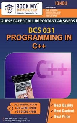 IGNOU BCS 031 Programming in C++ GUESS PAPER Study Material For IGNOU Students Latest Edition