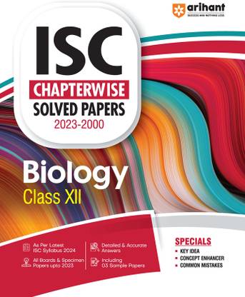 ISC Chapterwise Solved Papers 2023-2000 Biology Class 12th Eighth Edition