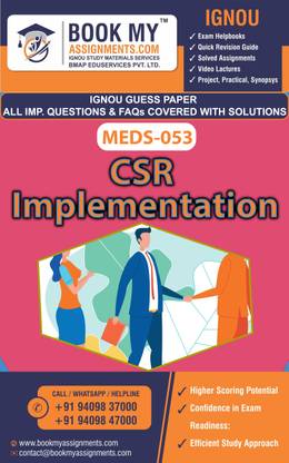 IGNOU MEDS-053 CSR Implementation | Guess Paper | Important Question Answer |Post Graduate Diploma in Corporate Social Responsibility (PGDCSR)