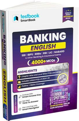 Banking - English Smartbook 5000+ MCQs & PYPs  - Ideal for SBI, IBPS, RRBs, RBI, LIC, NABARD, and other key Banking & Insurance exams
